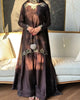Brown Embroidered Crepe Top with Farshi Salwar Set