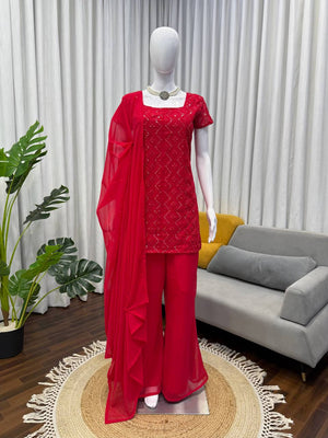 Crimson Red Kareena 90s Iconic Suit Set