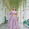 Lilac Heavy Embroidered Lehenga Set