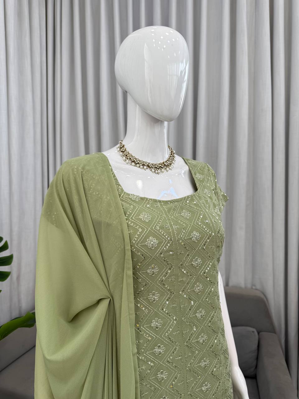 Sage Green Kareena 90s Iconic Suit Set