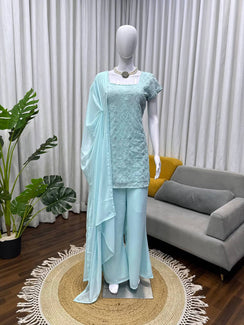 Sky Blue Kareena 90s Iconic Suit Set