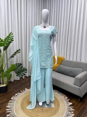 Sky Blue Kareena 90s Iconic Suit Set