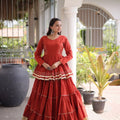 Cotton lehenga choli navratri – off white spinning with 12 mtr flair