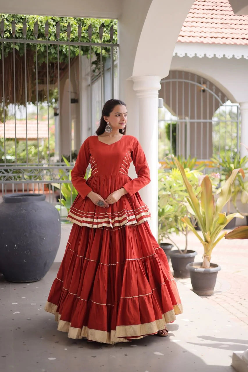 Cotton lehenga choli navratri – off white spinning with 12 mtr flair