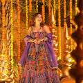 Multicolor embroidered anarkali gown full length view festival wear Chicorawear
