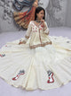 back view of navratri kediyu lehenga choli with durga maa hotfix print