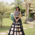Navratri lehenga choli black full standing gota pattern dance skirt