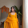 Haldi Yellow Georgette Anarkali Suit Set