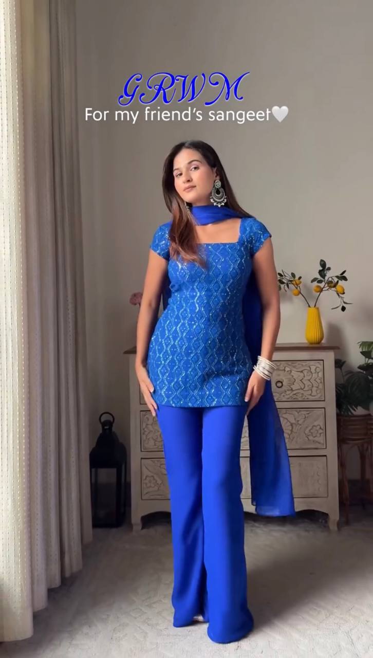 Royal Blue Kareena 90s Iconic Suit Set