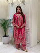 Faux Georgette Palazzo Suit Set with Heavy Embroidery & Sequin | Chicorawear